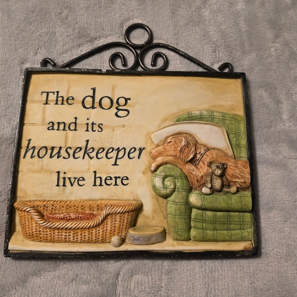 The Dog and Its Housekeeper Live Here 3D Relief Wall Plaque Dog Lover Sign